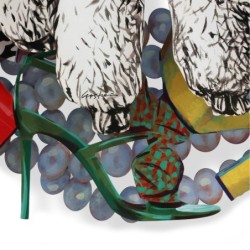 Ivory Poodle: David Gerstein Hand Painted Limited Edition Wall Sculptu