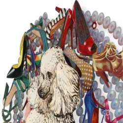 Ivory Poodle: David Gerstein Hand Painted Limited Edition Wall Sculptu