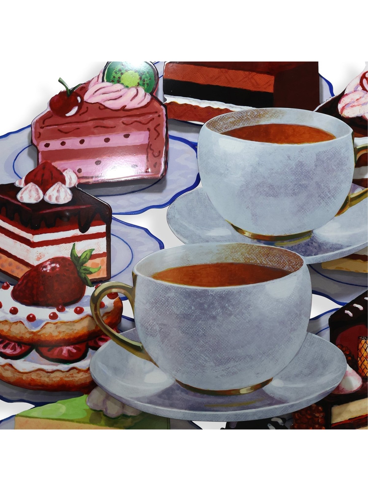 Tea Time: David Gerstein Hand Painted Limited Edition Wall Sculpture
