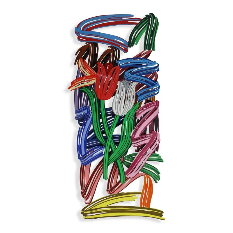 Tulips Brush Strokes: David Gerstein Hand Painted Limited Edition Wall