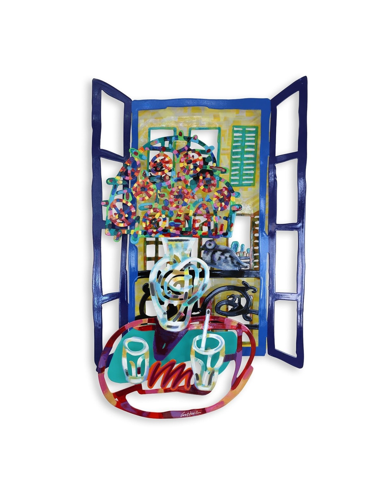 French Window: David Gerstein Hand Painted Limited Edition Wall Sculpt