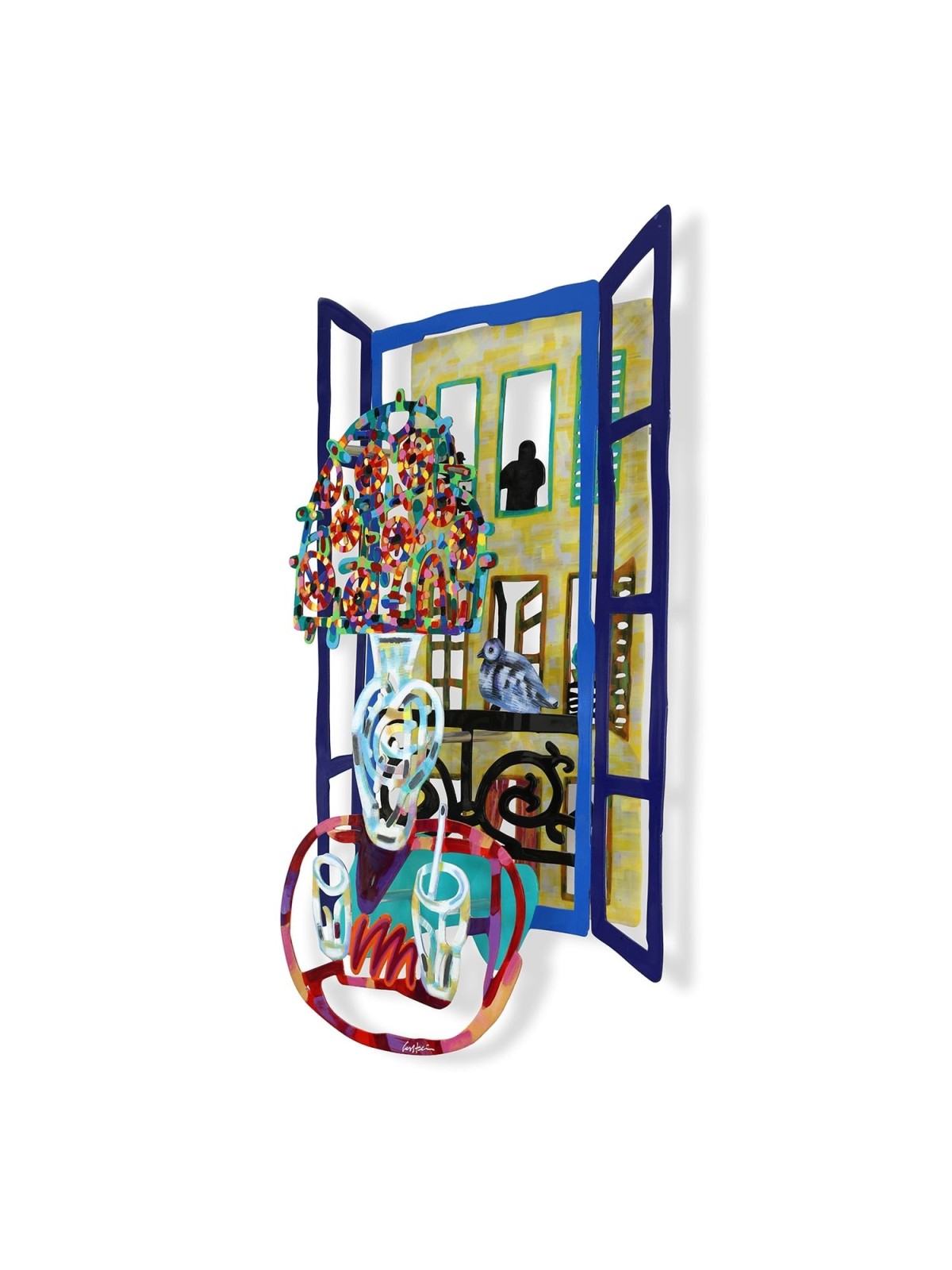 French Window: David Gerstein Hand Painted Limited Edition Wall Sculpt