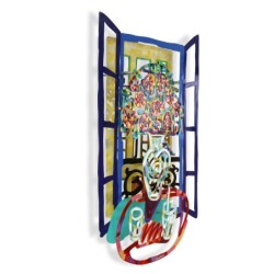 French Window: David Gerstein Hand Painted Limited Edition Wall Sculpt