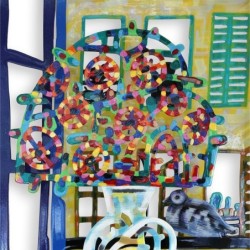 French Window: David Gerstein Hand Painted Limited Edition Wall Sculpt