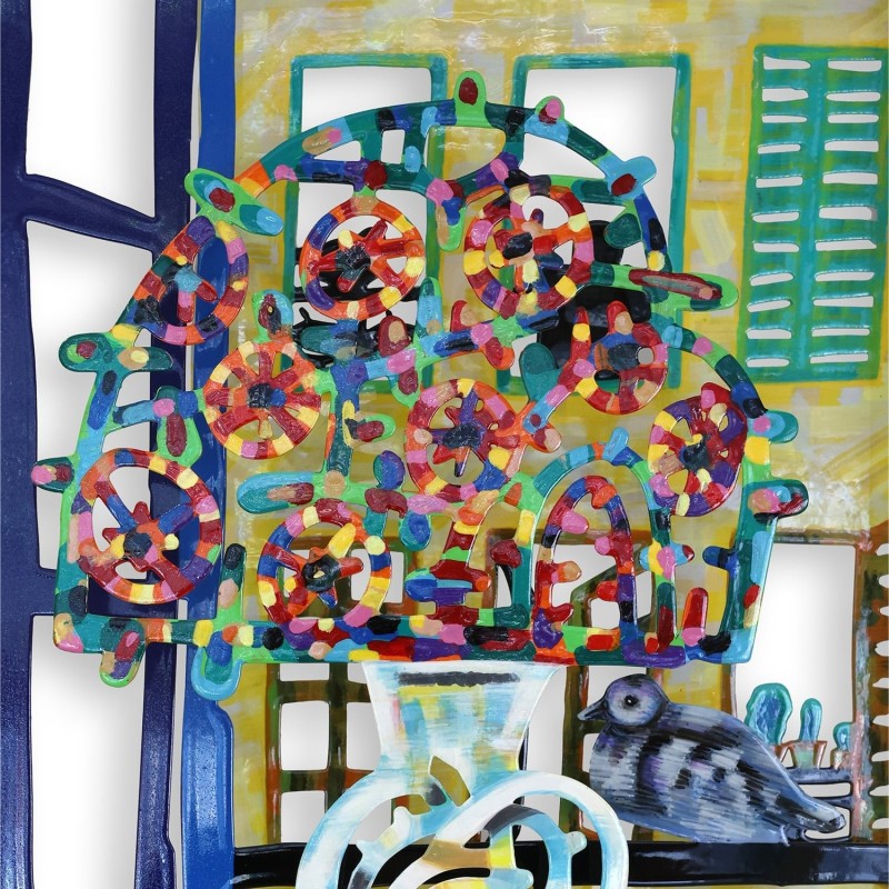 French Window: David Gerstein Hand Painted Limited Edition Wall Sculpt