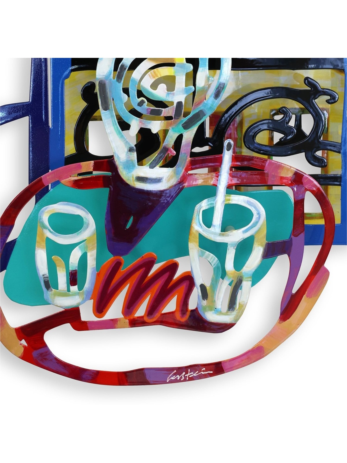 French Window: David Gerstein Hand Painted Limited Edition Wall Sculpt