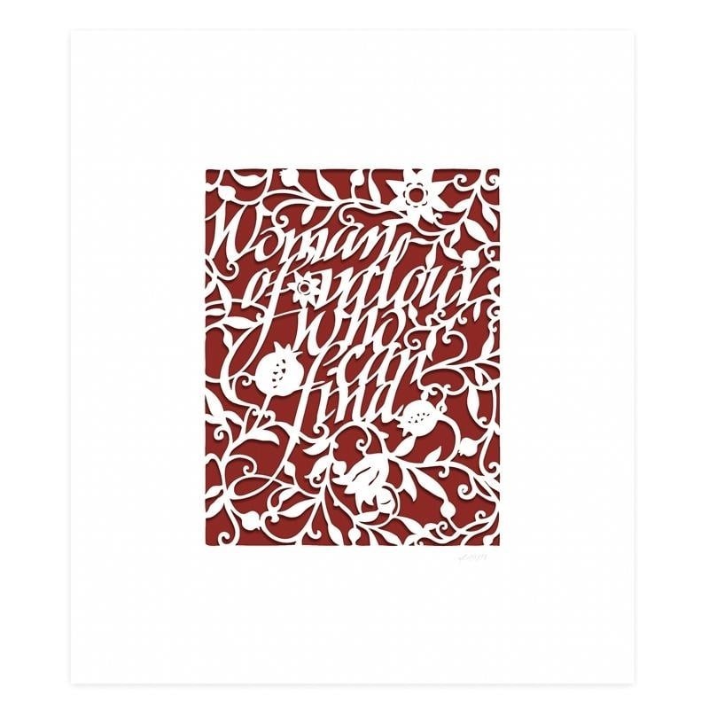 Woman of Valor in English Laser-Cut Paper Wall Art by David Fisher (Co