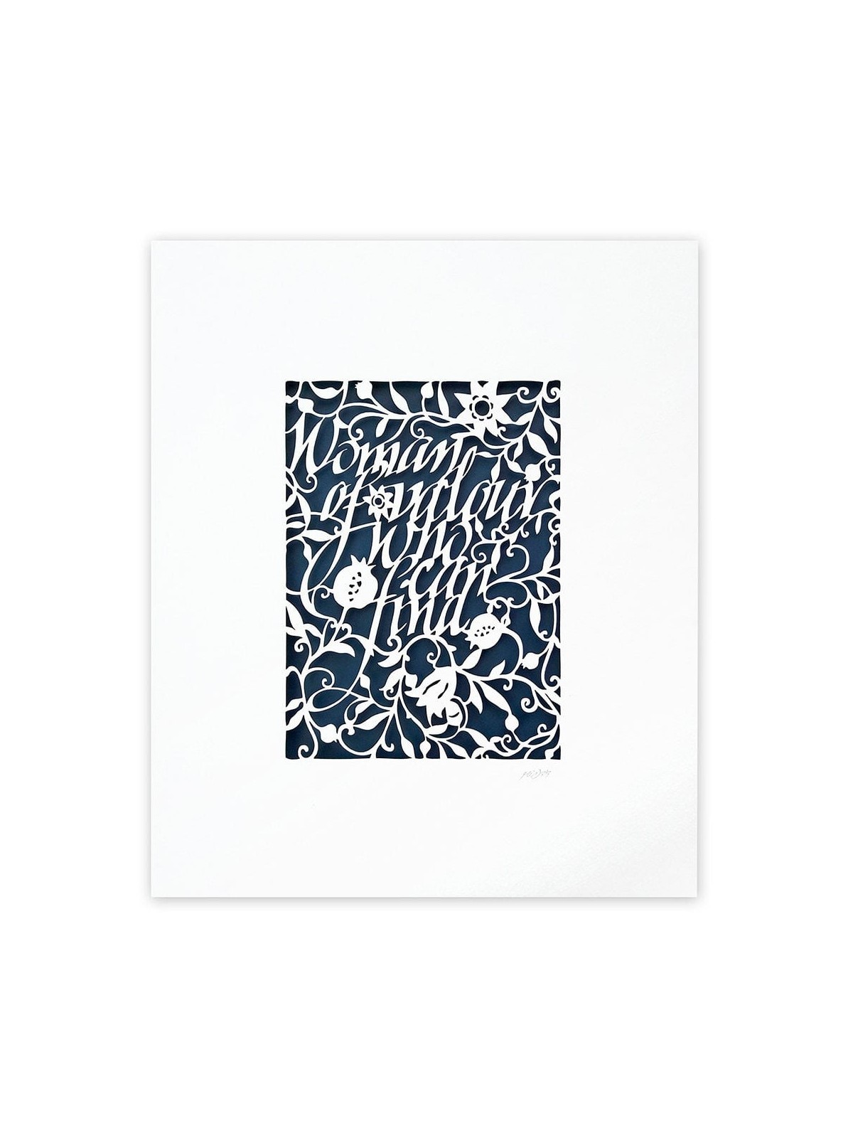 Woman of Valor in English Laser-Cut Paper Wall Art by David Fisher (Co