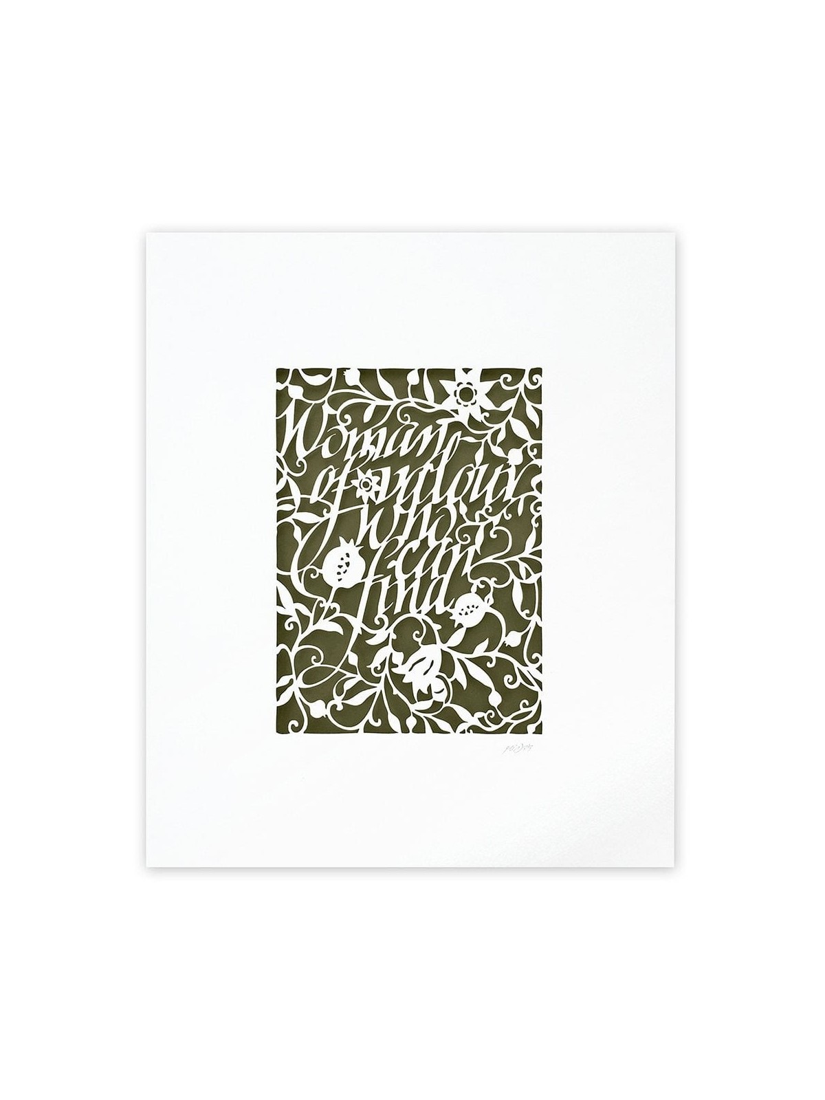 Woman of Valor in English Laser-Cut Paper Wall Art by David Fisher (Co