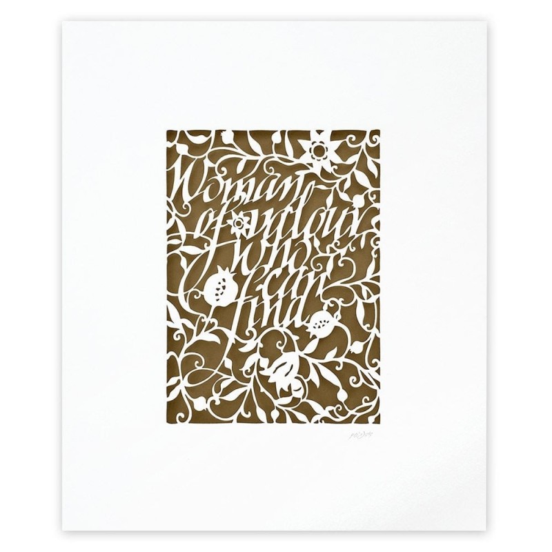 Woman of Valor in English Laser-Cut Paper Wall Art by David Fisher (Co