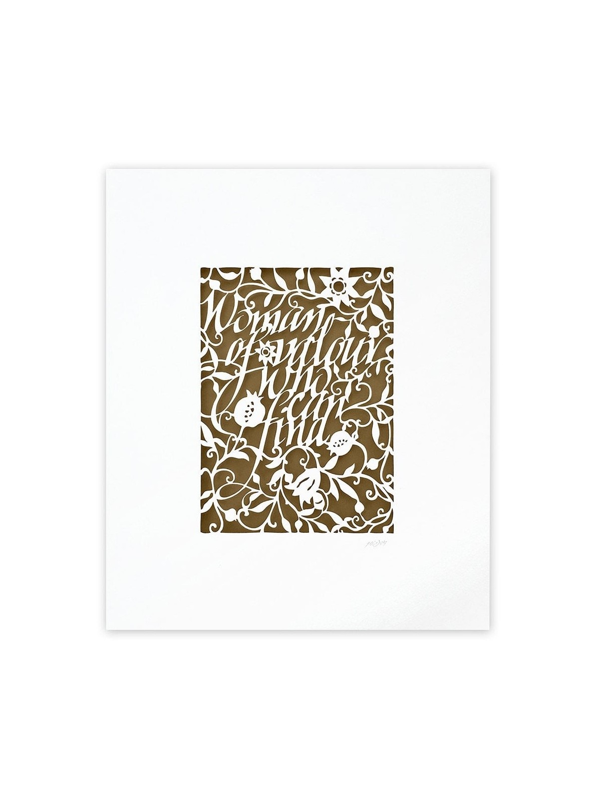 Woman of Valor in English Laser-Cut Paper Wall Art by David Fisher (Co