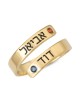 24K Gold-Plated Silver Wrap-Around Two Names Ring with Birthstones