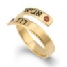 24K Gold-Plated Silver Wrap-Around Two Names Ring with Birthstones