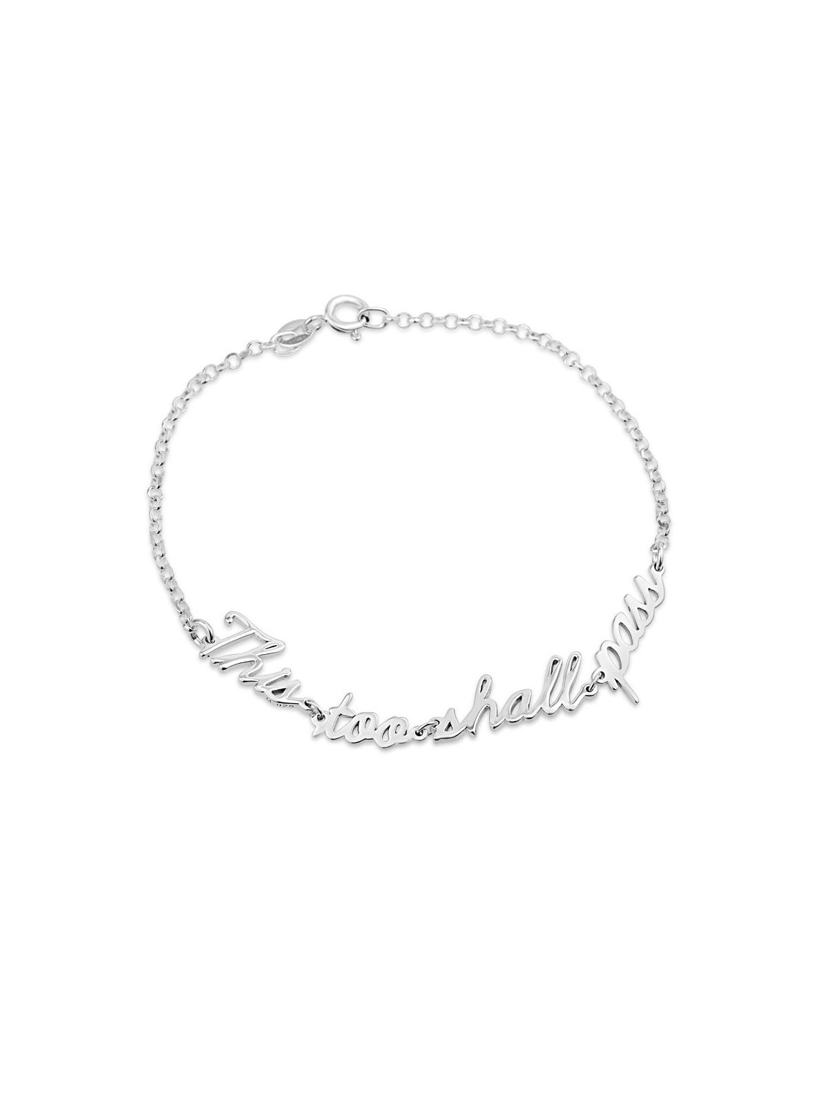 Words of Wisdom 'This Too Shall Pass' 925 Sterling Silver Bracelet