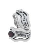 Ana Bekoach: Sterling Silver Wavy Ring with Garnet