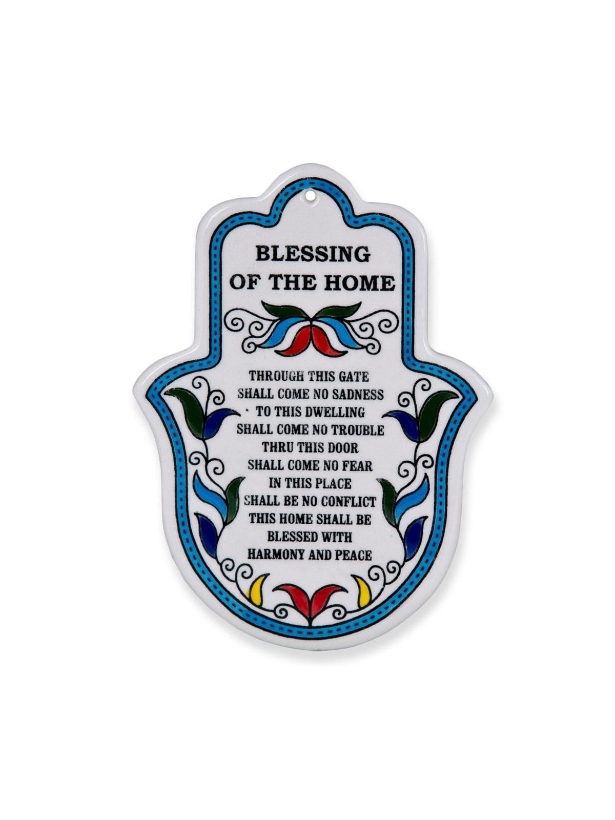Hamsa Wall Hanging with Home Blessing (English). Armenian Ceramic