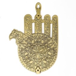 Hamsa based on Synagogue Lamp Decoration. Morocco. Early 20th Century