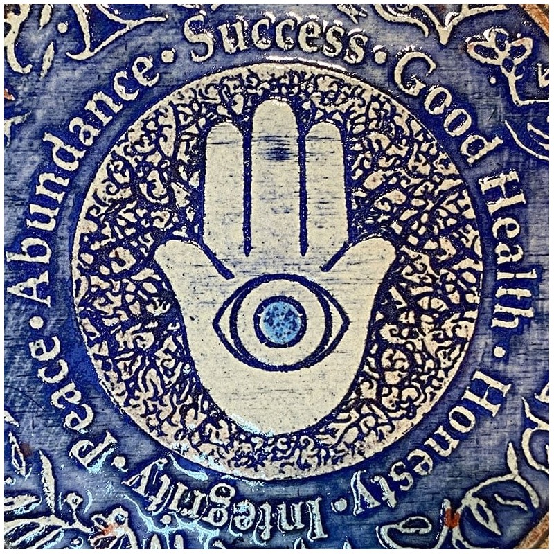 Art in Clay Handmade Ceramic Blessings and Hamsa Plaque Wall Hanging