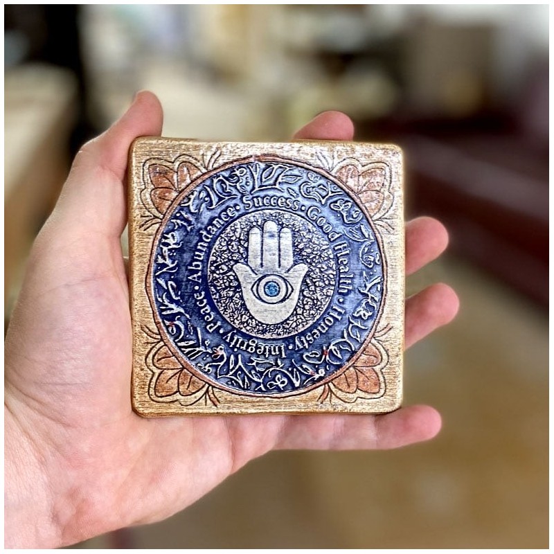 Art in Clay Handmade Ceramic Blessings and Hamsa Plaque Wall Hanging
