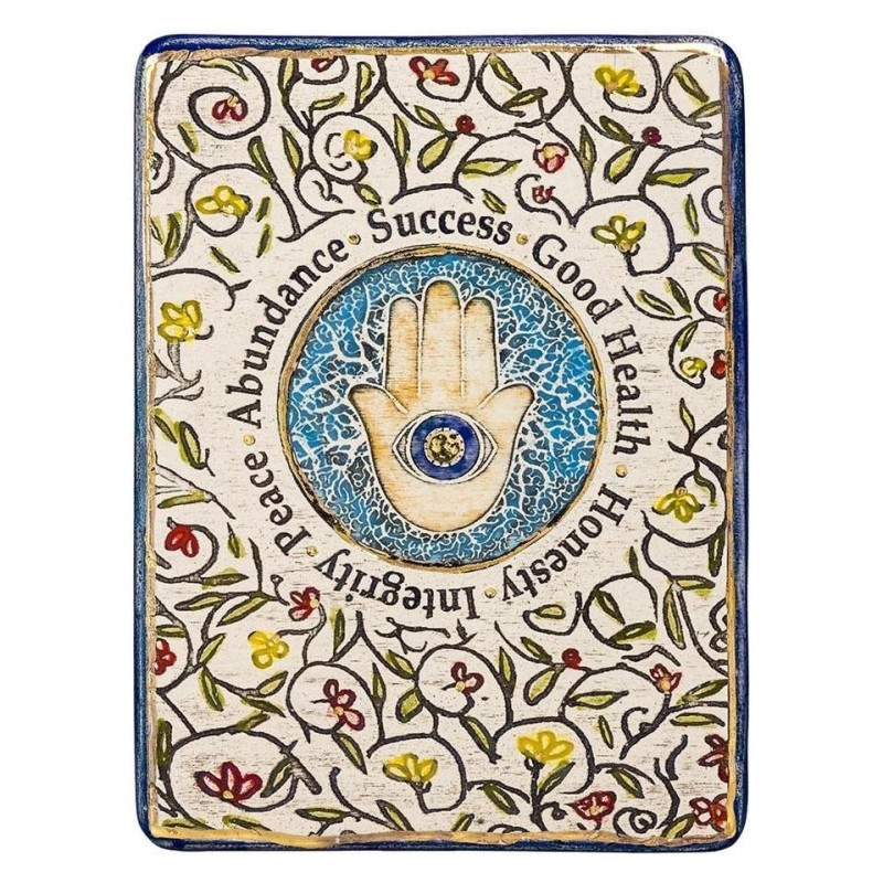 Art in Clay Limited Edition Handmade Floral Ceramic Hamsa and Blessing