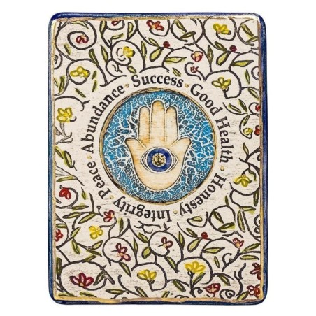 Art in Clay Limited Edition Handmade Floral Ceramic Hamsa and Blessing