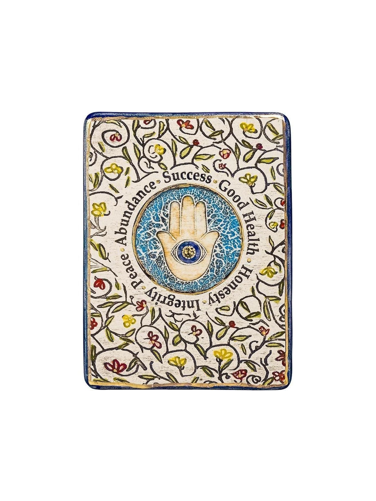 Art in Clay Limited Edition Handmade Floral Ceramic Hamsa and Blessing