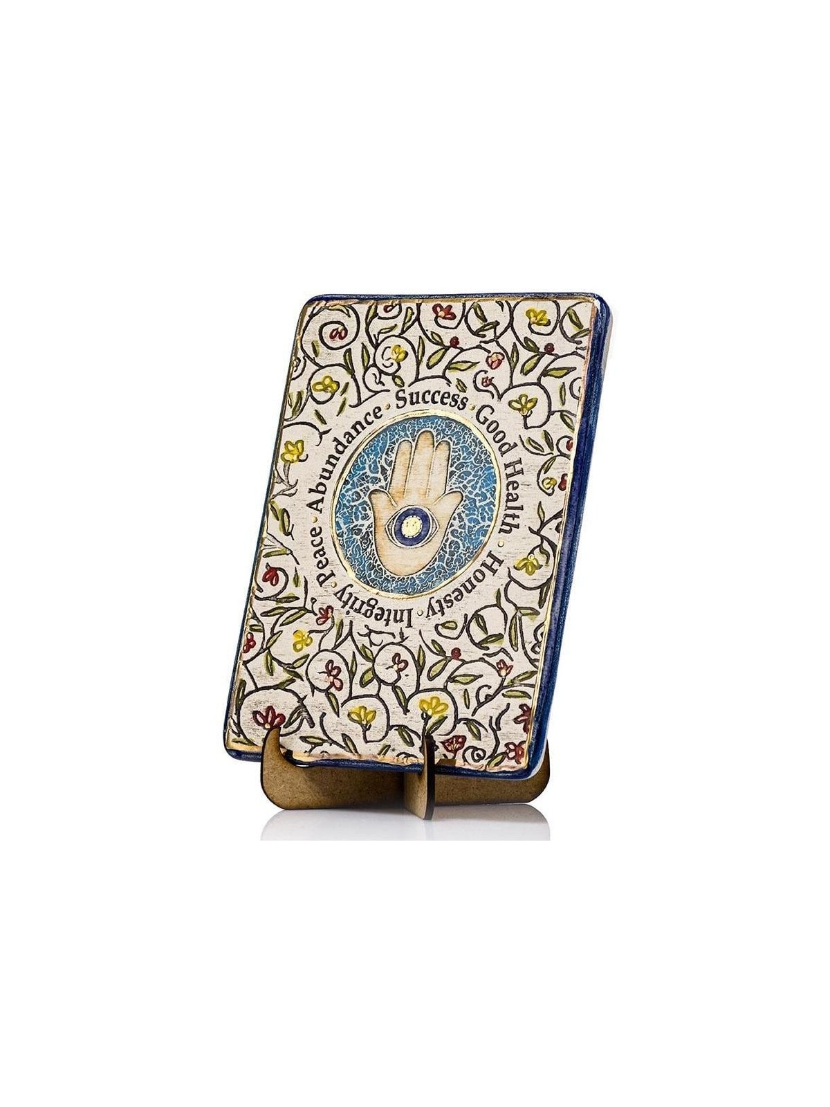 Art in Clay Limited Edition Handmade Floral Ceramic Hamsa and Blessing