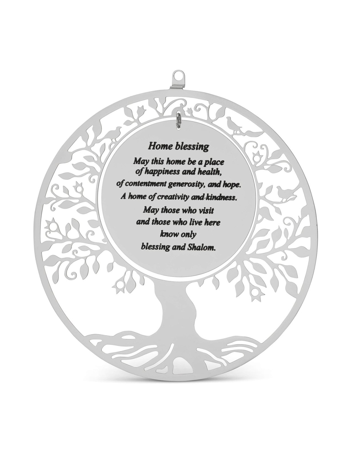 Silver-Plated Tree of Life Jewish Home Blessing by Hazorfim
