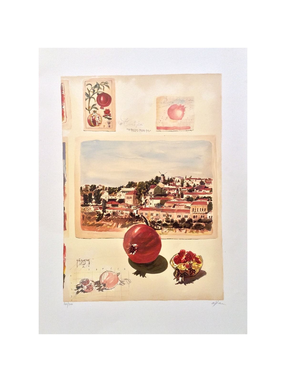 Arie Azene - Pomegranate in Jerusalem (Hand Signed & Numbered Limited
