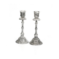 Silver Plated Stem Shabbat Candlesticks ... | Traditional Candlesticks