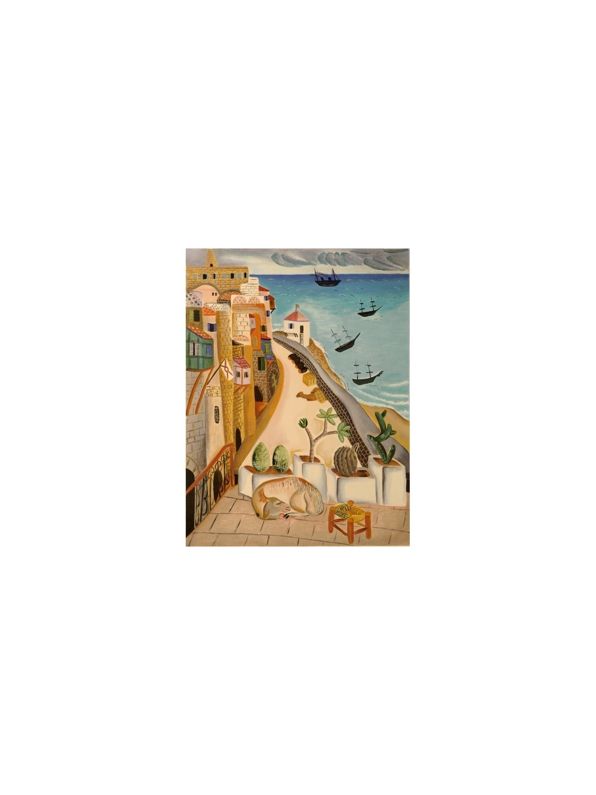 Reuven Rubin - Port of Old Jaffa (Limited Edition Original Serigraph)