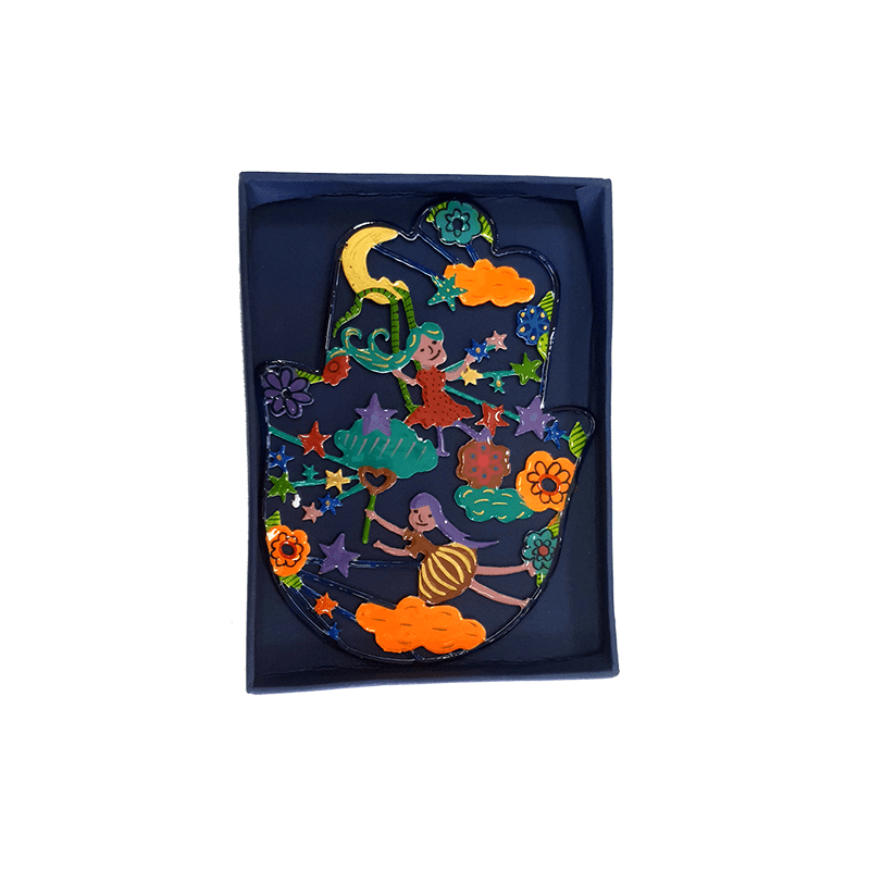 Yair Emanuel Hand Painted Hamsa Wall Hanging - Design Option
