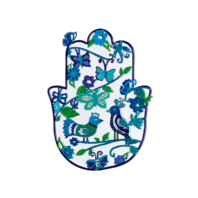 Yair Emanuel Hand Painted Hamsa Wall Hanging - Design Option
