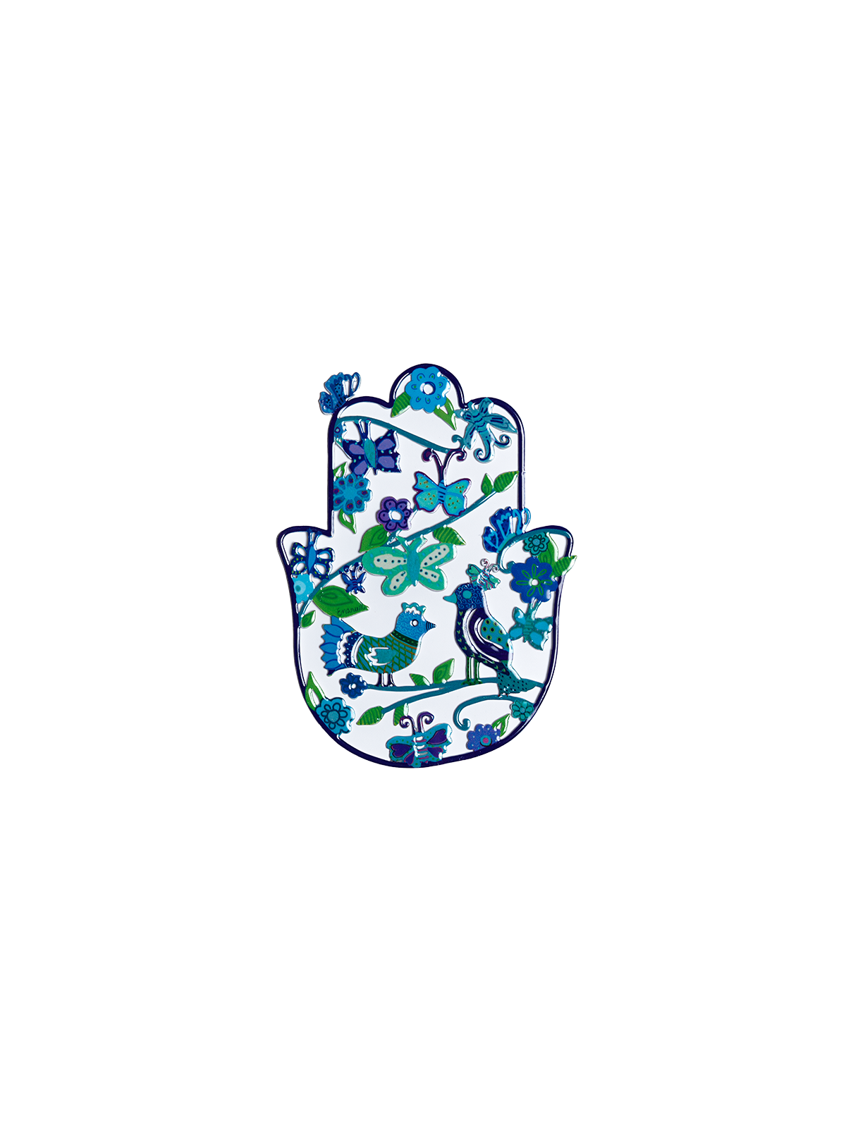 Yair Emanuel Hand Painted Hamsa Wall Hanging - Design Option