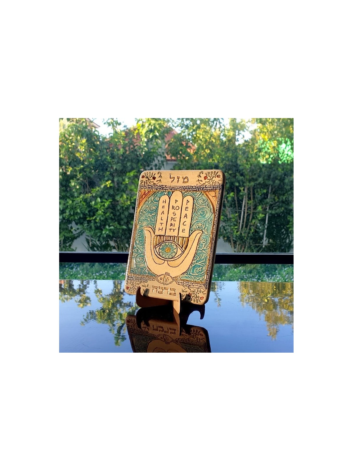 Art in Clay Limited Edition Handmade Ceramic Hamsa Plaque Wall Hanging