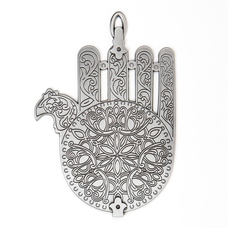 Hamsa based on Synagogue Lamp Decoration. Morocco. Early 20th Century