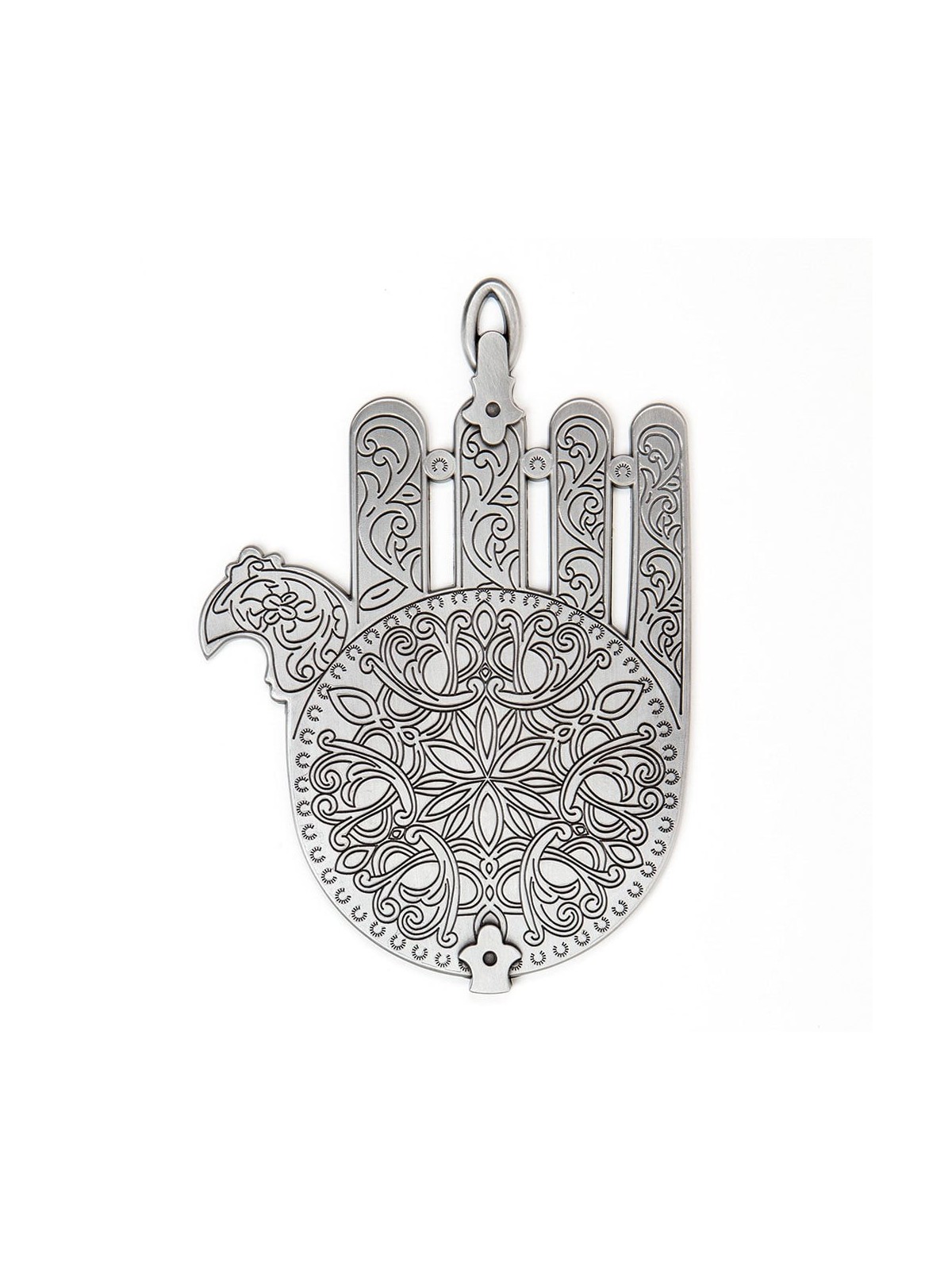 Hamsa based on Synagogue Lamp Decoration. Morocco. Early 20th Century