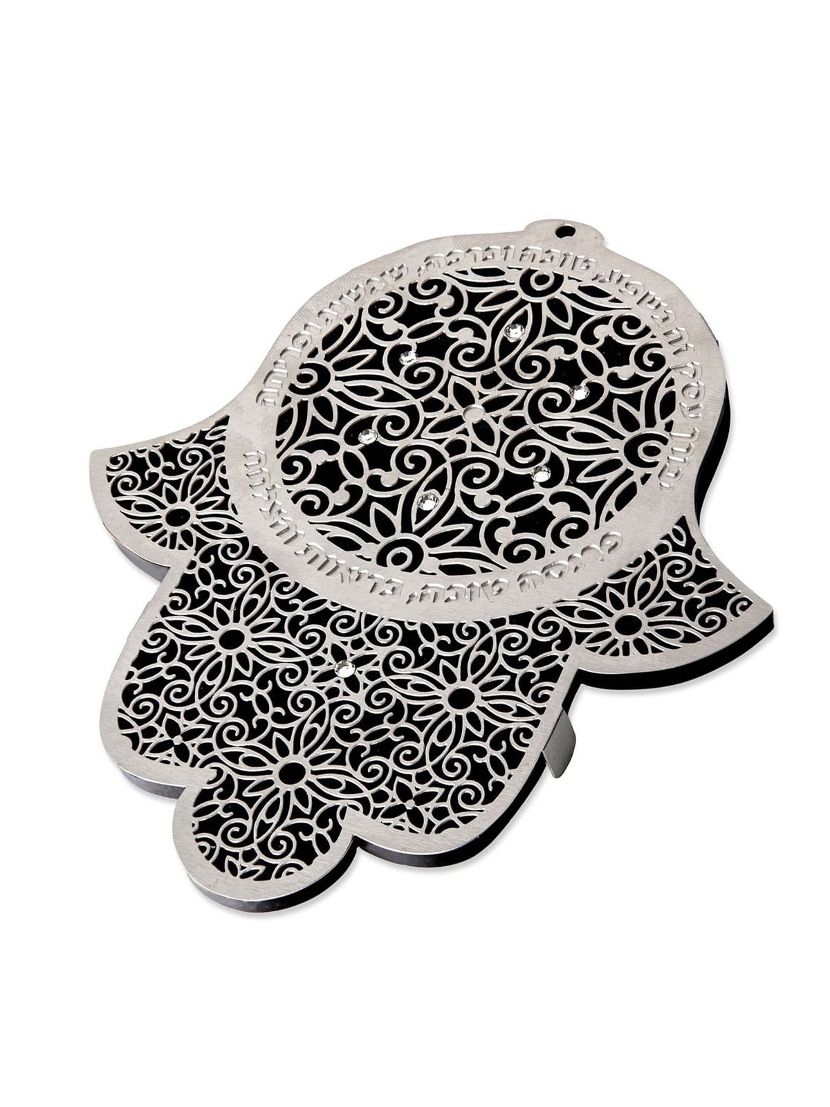 Hamsa Wall Hanging with Business Blessings - Hebrew