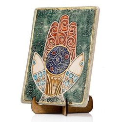 Art in Clay Limited Edition Handmade Ceramic Hamsa Plaque Wall Hanging