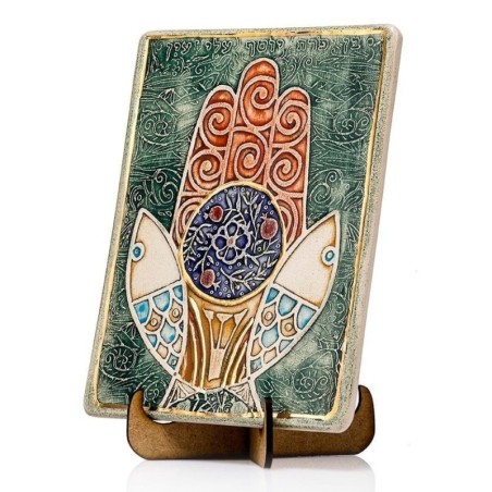 Art in Clay Limited Edition Handmade Ceramic Hamsa Plaque Wall Hanging