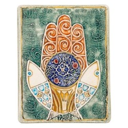 Art in Clay Limited Edition Handmade Ceramic Hamsa Plaque Wall Hanging
