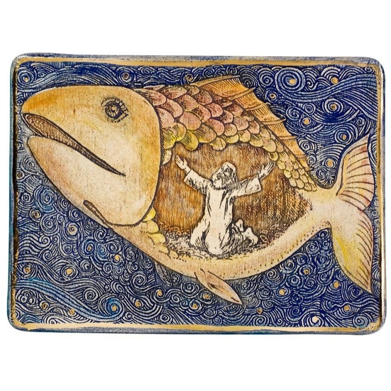 Art in Clay Limited Edition Handmade Jonah and the Whale Ceramic Plaqu