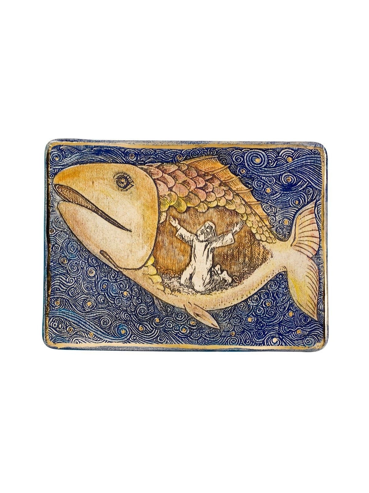 Art in Clay Limited Edition Handmade Jonah and the Whale Ceramic Plaqu