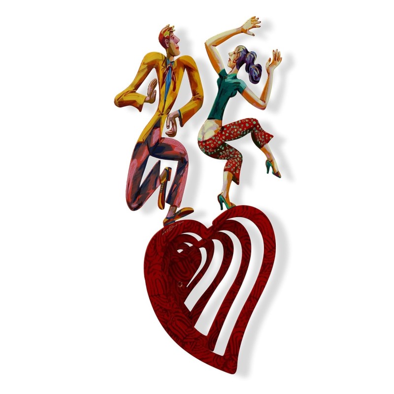 Dancing heart: David Gerstein Hand Painted Limited Edition Wall Sculpt