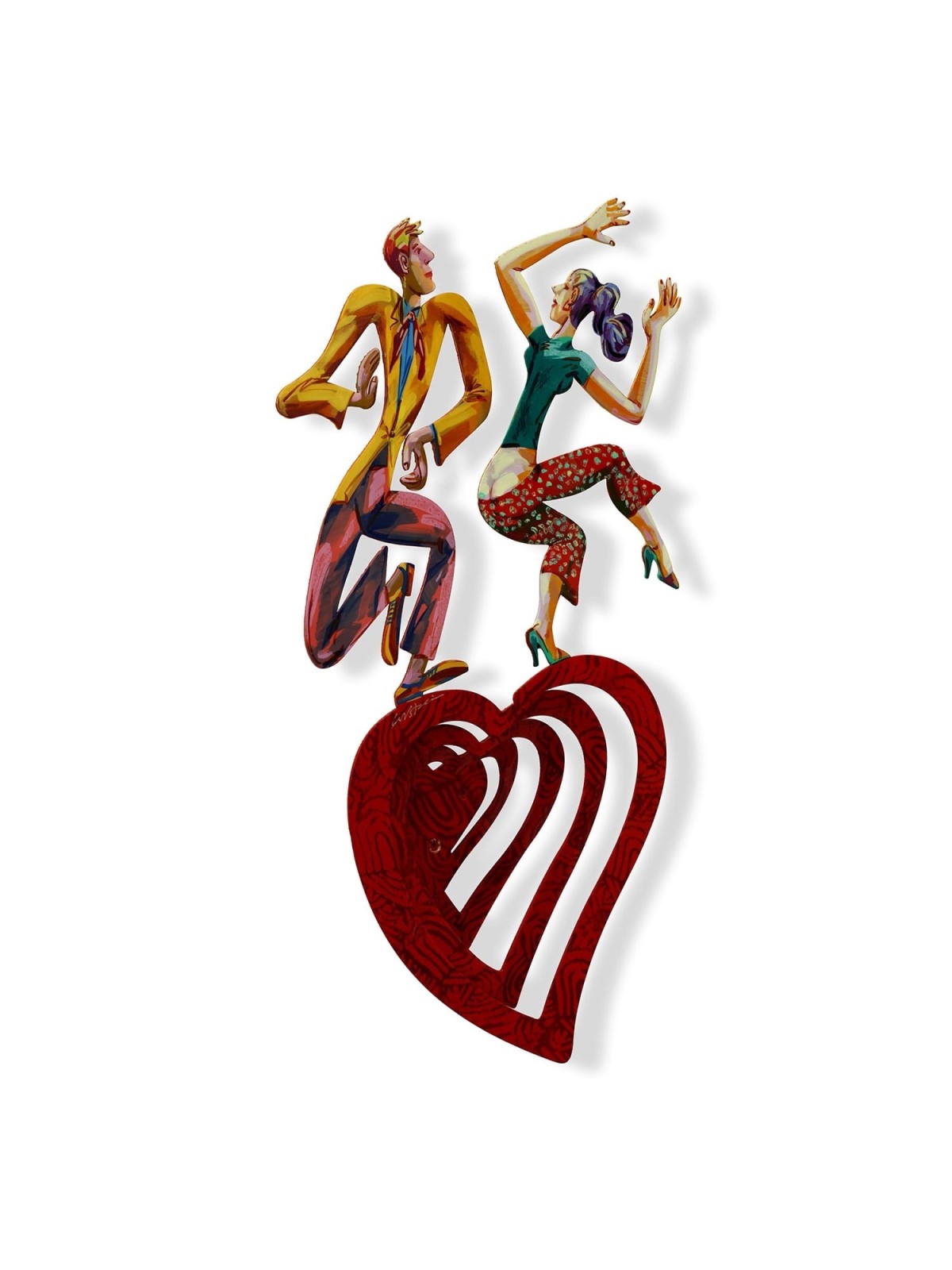 Dancing heart: David Gerstein Hand Painted Limited Edition Wall Sculpt