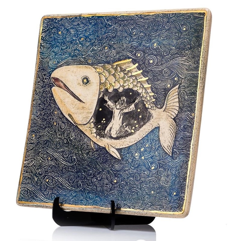 Art in Clay Limited Edition Handmade Ceramic Jonah and the Whale Plaqu