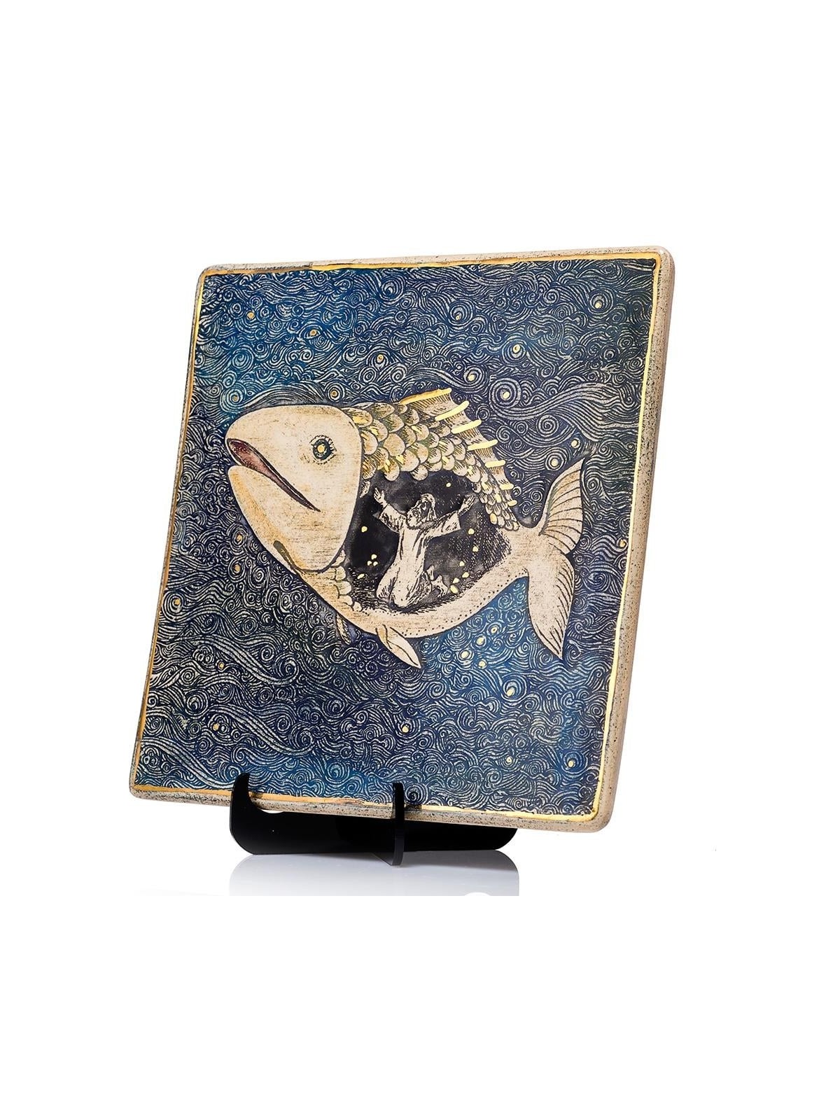 Art in Clay Limited Edition Handmade Ceramic Jonah and the Whale Plaqu