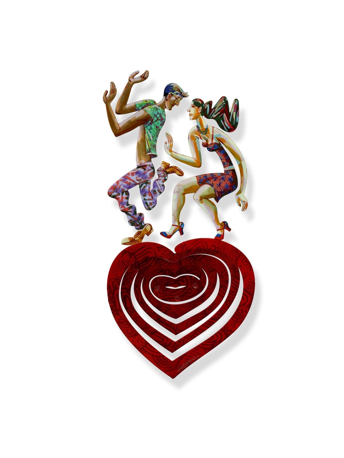 Swinging heart: David Gerstein Hand Painted Limited Edition Wall Sculp