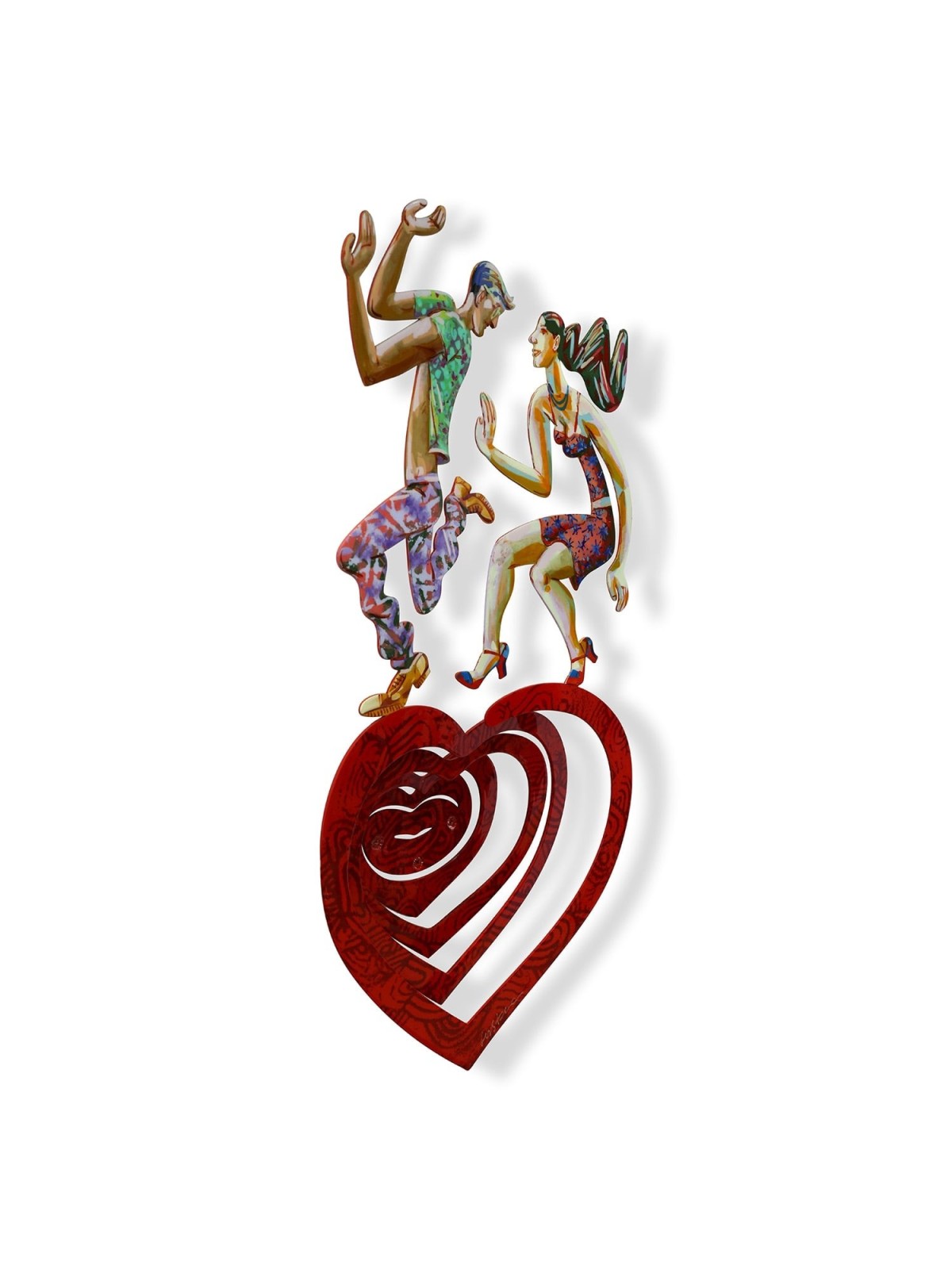 Swinging heart: David Gerstein Hand Painted Limited Edition Wall Sculp