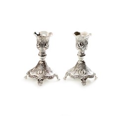 Silver Plated Small Candlesticks with De... | Traditional Candlesticks